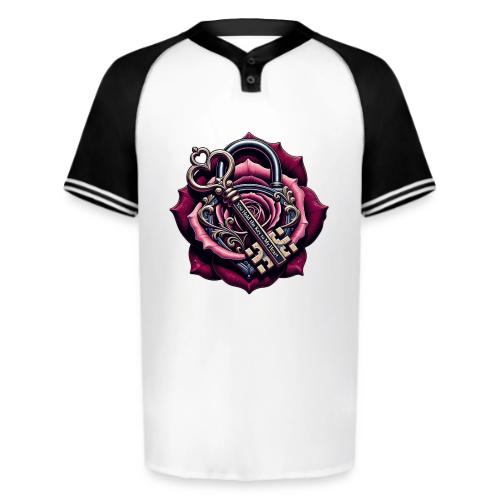 You Hold the Key to My Heart Rose Lock T-Shirt - Augusta Sportswear Men's Cutter Henley Jersey