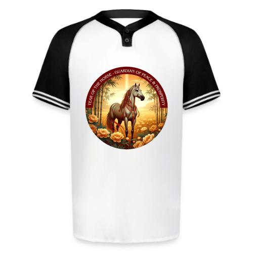 Year of the Horse Guardian T Shirt, Lunar New Year - Augusta Sportswear Men's Cutter Henley Jersey