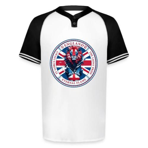 England Lion Emblem T Shirt, Flag Pride Gift - Augusta Sportswear Men's Cutter Henley Jersey