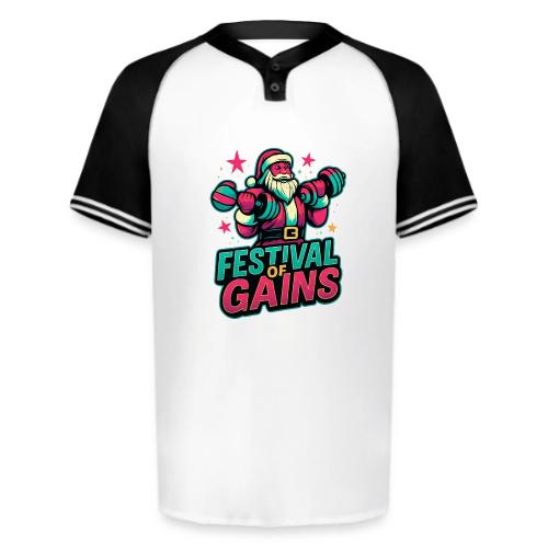 Festival of Gains Funny Gym Santa Christmas - Augusta Sportswear Men's Cutter Henley Jersey