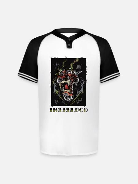 Tigerblood Neon Roar - Augusta Sportswear Men's Cutter Henley Jersey - white/black