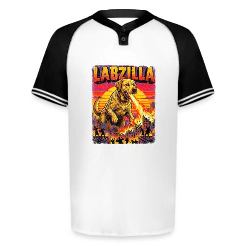 Labzilla Giant Yellow Labrador Monster Tee - Augusta Sportswear Men's Cutter Henley Jersey