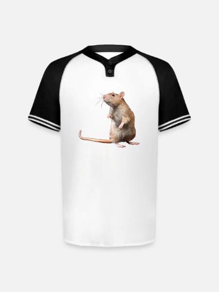 Mouse - Augusta Sportswear Men's Cutter Henley Jersey - white/black