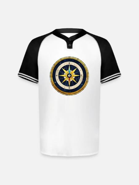 Stellar Golden Compass - Augusta Sportswear Men's Cutter Henley Jersey - white/black