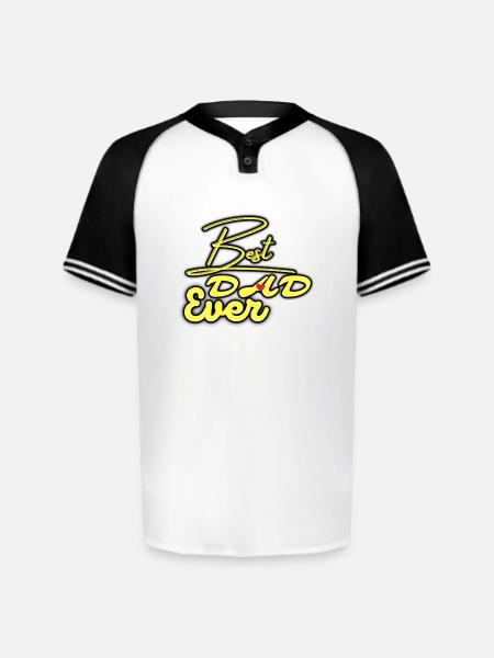 Best Dad Ever Neon Script - Augusta Sportswear Men's Cutter Henley Jersey - white/black