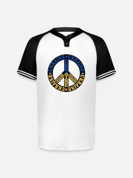 Ukraine Peace - Augusta Sportswear Men's Cutter Henley Jersey - white/black