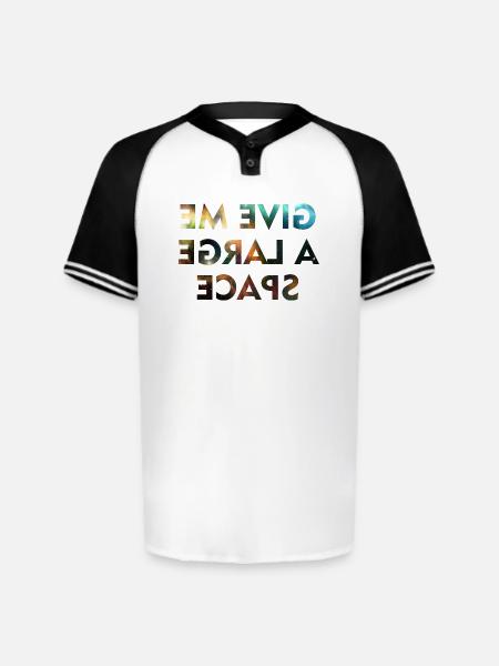 Cosmic Galaxy Mirror Text - Augusta Sportswear Men's Cutter Henley Jersey - white/black