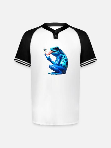 Poison dart frog - Augusta Sportswear Men's Cutter Henley Jersey - white/black