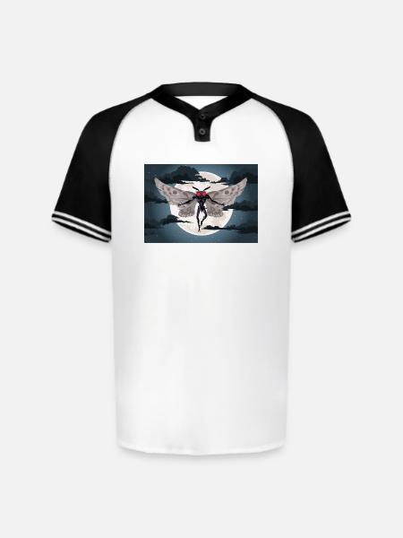 the mothman - Augusta Sportswear Men's Cutter Henley Jersey - white/black