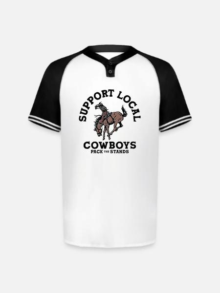 Soutenez les cow-boys locaux - Maillot Henley Augusta Sportswear Homme - blanc/noir