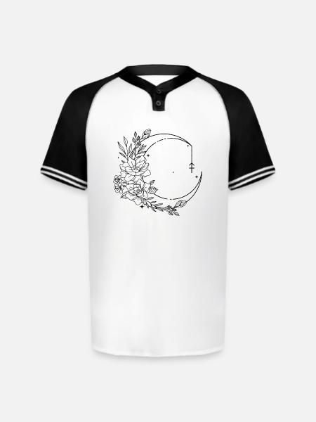 Monochrome Night Glyph - Augusta Sportswear Men's Cutter Henley Jersey - white/black