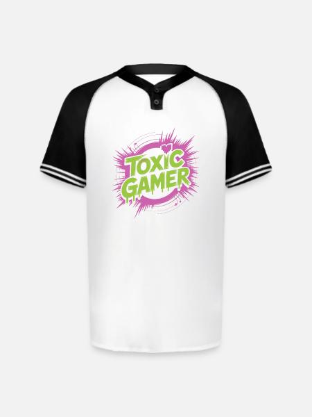 Toxic Gamer - Augusta Sportswear Men's Cutter Henley Jersey - white/black