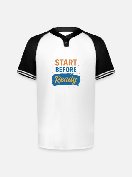 Start Before Ready - Augusta Sportswear Men's Cutter Henley Jersey - white/black