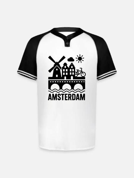 amsterdam - Augusta Sportswear Men's Cutter Henley Jersey - white/black