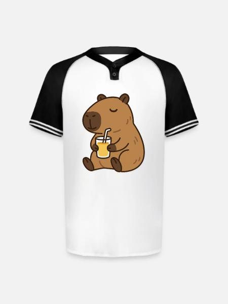 Bear Sips Sunshine - Augusta Sportswear Men's Cutter Henley Jersey - white/black