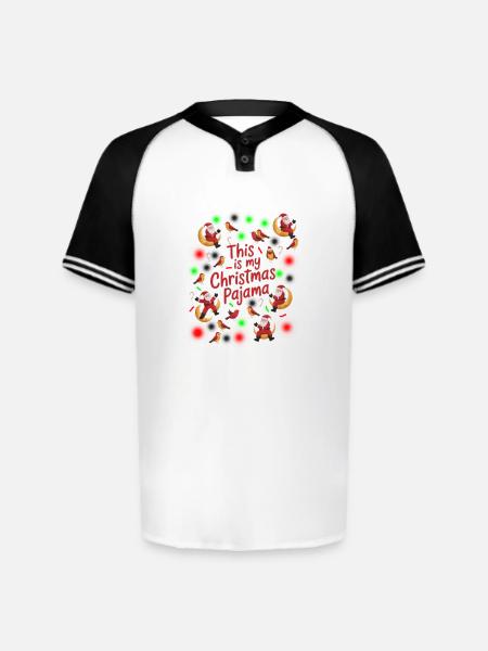 This Is My Christmas Pajama - Augusta Sportswear Men's Cutter Henley Jersey - white/black
