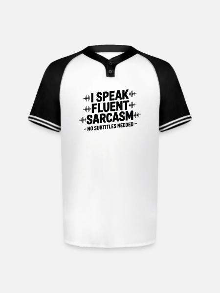I Speak Fluent Sarcasm - Augusta Sportswear Men's Cutter Henley Jersey - white/black