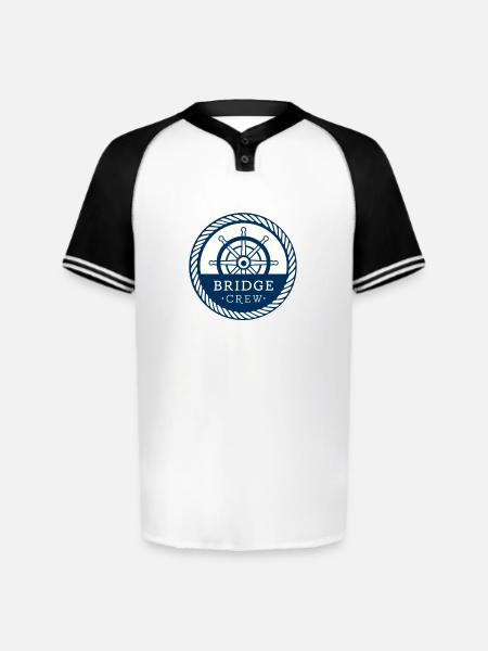 Bridge Crew Nautical Command Badge - Augusta Sportswear Men's Cutter Henley Jersey - white/black