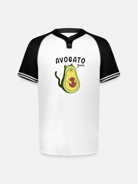 Cheerful Avocado Hugging Seed - Augusta Sportswear Men's Cutter Henley Jersey - white/black