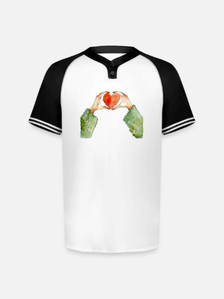 Hands Heart - Augusta Sportswear Men's Cutter Henley Jersey - white/black