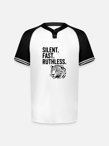 Silent. Fast. Ruthless. - Augusta Sportswear Men's Cutter Henley Jersey - white/black
