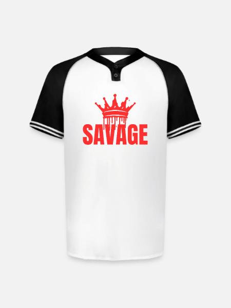Savage - Augusta Sportswear Men's Cutter Henley Jersey - white/black