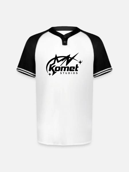 Komet Studios Star Logo - Augusta Sportswear Men's Cutter Henley Jersey - white/black
