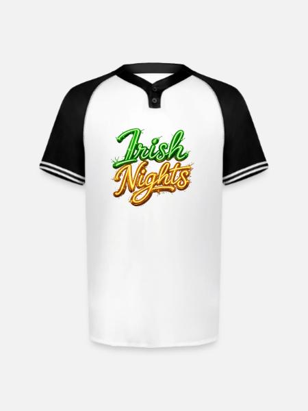 Irish Nights Neon Sign - Augusta Sportswear Men's Cutter Henley Jersey - white/black