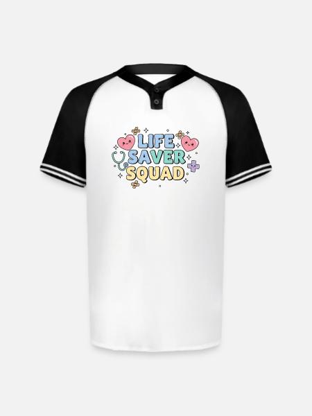 Life Saver Squad - Augusta Sportswear Men's Cutter Henley Jersey - white/black