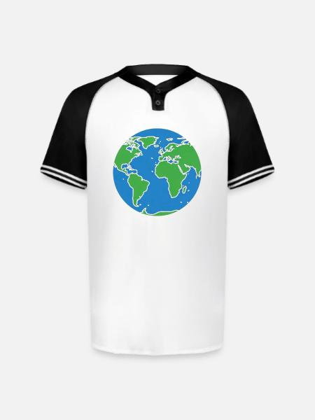 Eco World Map Circle - Augusta Sportswear Men's Cutter Henley Jersey - white/black