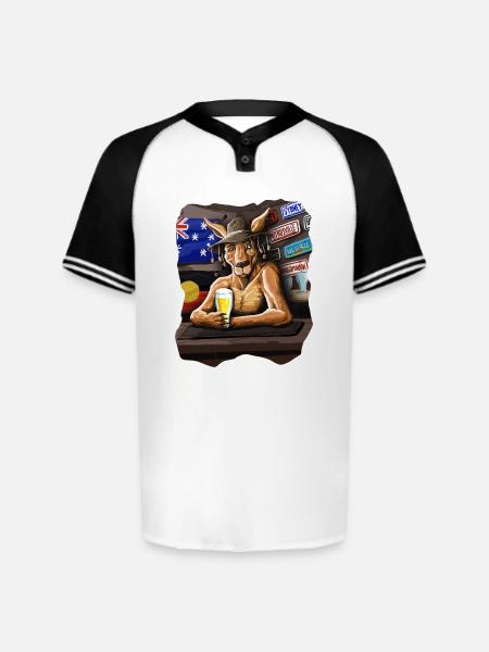 AUSSIE PUB ROO - Augusta Sportswear Men's Cutter Henley Jersey - white/black