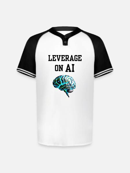 Leverage on AI Brain Neon - Augusta Sportswear Men's Cutter Henley Jersey - white/black