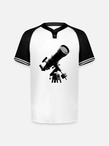 Skywatch Telescope Art - Augusta Sportswear Men's Cutter Henley Jersey - white/black