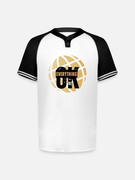 Everything Will Be OK Globe - Augusta Sportswear Men's Cutter Henley Jersey - white/black