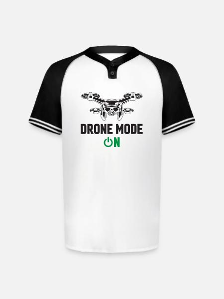 Drone Mode: On - Augusta Sportswear Men's Cutter Henley Jersey - white/black