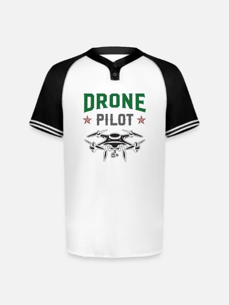 Drone Pilot - Augusta Sportswear Men's Cutter Henley Jersey - white/black