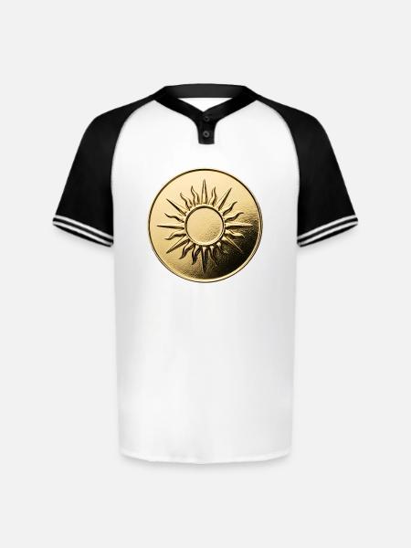 Golden Sunburst Emblem - Augusta Sportswear Men's Cutter Henley Jersey - white/black