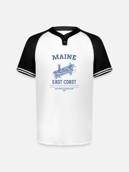 east_coast_boothbay - Augusta Sportswear Men's Cutter Henley Jersey - white/black