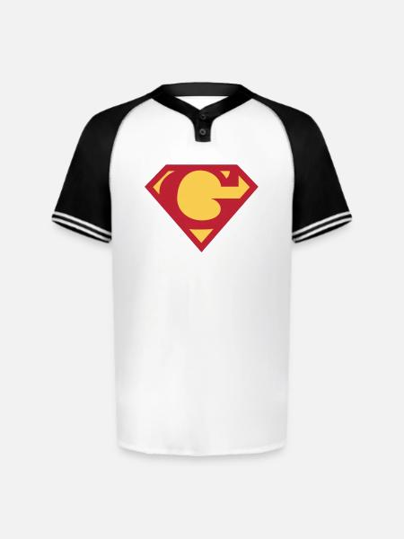 Letter G - Augusta Sportswear Men's Cutter Henley Jersey - white/black