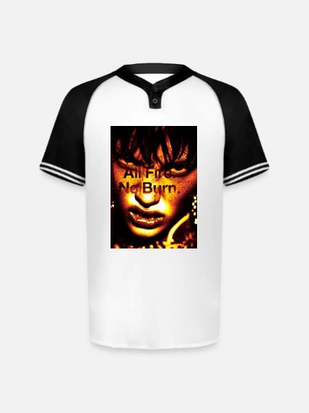 Inferno Portrait: Bold Text Overlay - Augusta Sportswear Men's Cutter Henley Jersey - white/black