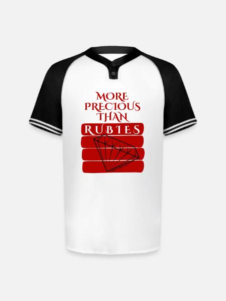 More Precious Than Rubies - Augusta Sportswear Men's Cutter Henley Jersey - white/black