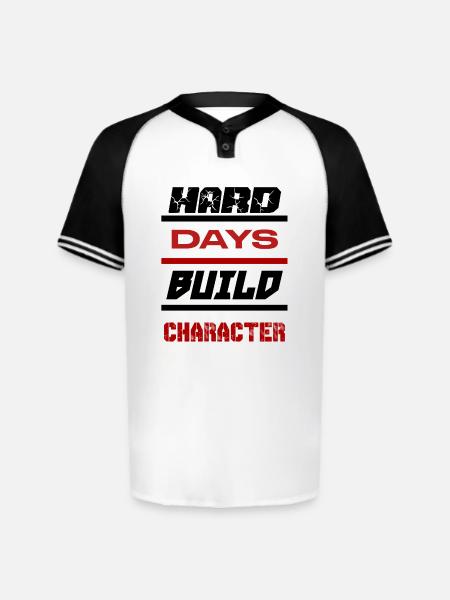 Hard Days Build Character - Augusta Sportswear Men's Cutter Henley Jersey - white/black