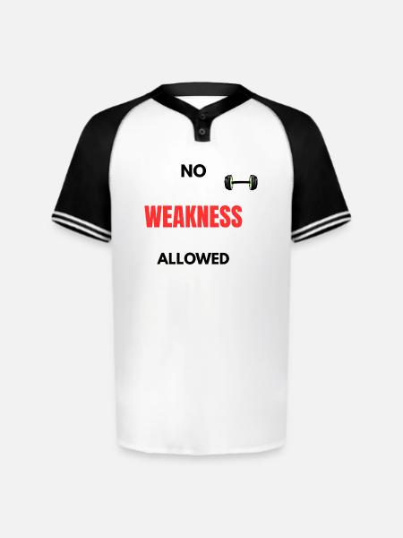 No Weakness Allowed - Augusta Sportswear Men's Cutter Henley Jersey - white/black