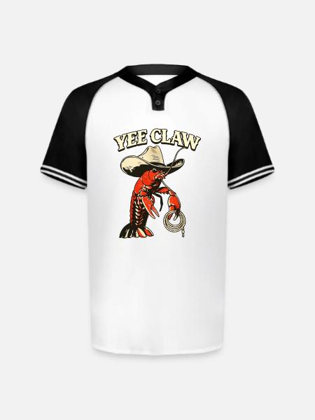 Yee Claw Lobster Cowboy - Augusta Sportswear Men's Cutter Henley Jersey - white/black