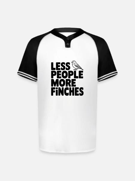 Less People More Finches - Augusta Sportswear Men's Cutter Henley Jersey - white/black
