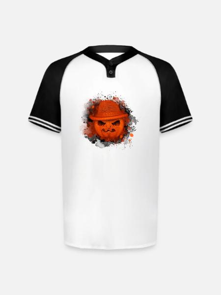 Noir Pumpkin Hat - Augusta Sportswear Men's Cutter Henley Jersey - white/black