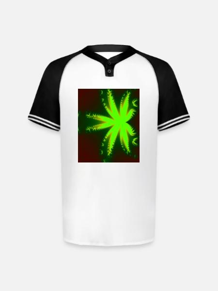 Neon Fractal Burst - Augusta Sportswear Men's Cutter Henley Jersey - white/black