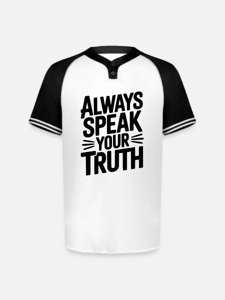 Always Speak Your Truth - Augusta Sportswear Men's Cutter Henley Jersey - white/black