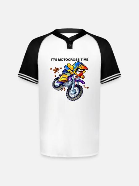 Vivid Moto Racer Neon Splash - Augusta Sportswear Men's Cutter Henley Jersey - white/black