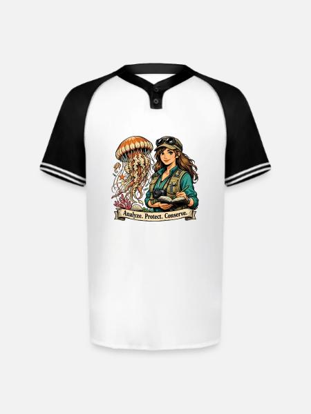 Ocean Conservator Explorer - Augusta Sportswear Men's Cutter Henley Jersey - white/black
